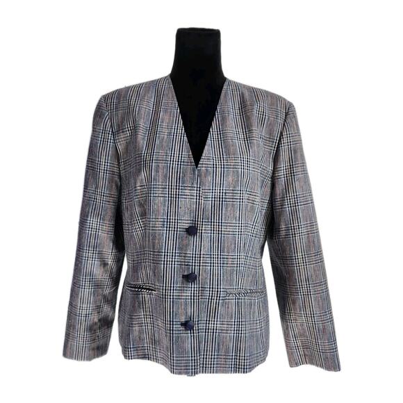 Pendleton Country Sophisticates Women's Plaid Silk Blend Blazer Jacket Sz 16 - Picture 1 of 8